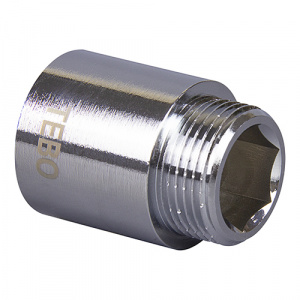 Удлинитель хромированный TEBO ВН/НАР   1/2"x20 мм (48/384)