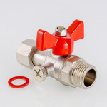 Кран шаровой для подключения  манометра, 1/2"нар -3/8"вн.