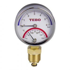 Термоманометр TEBO НАР 1/2" 6 бар 120 град (1\100)